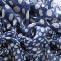 Blue Ground Weiß DOT Big Size Polyester Voile Long Schal PP058cl